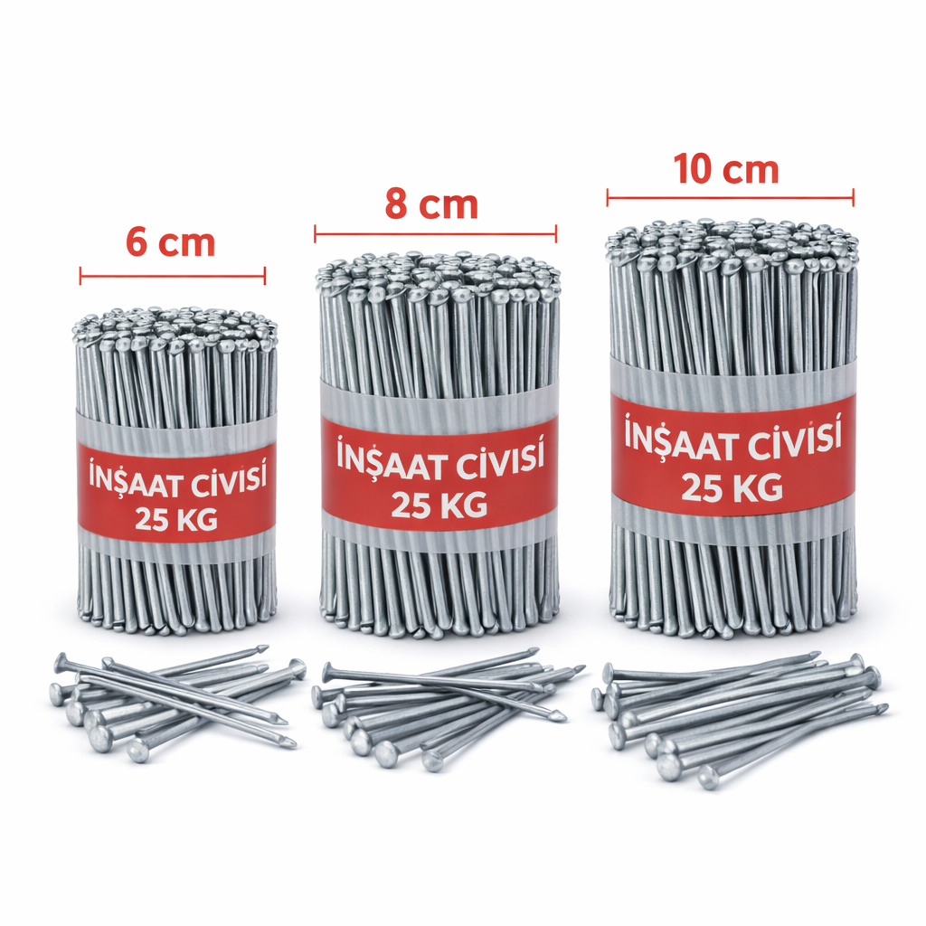 İnşaat Çivisi 10’luk – İnşaat Yapı Kullanım Çivileri 25 Kg