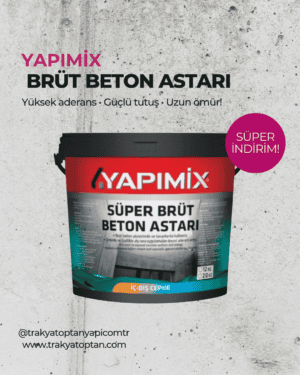 Yapımix Brüt Beton Astarı, yüksek aderanslı ve dayanıklı yapı astarı, Trakya Toptan Yapı kalitesiyle.