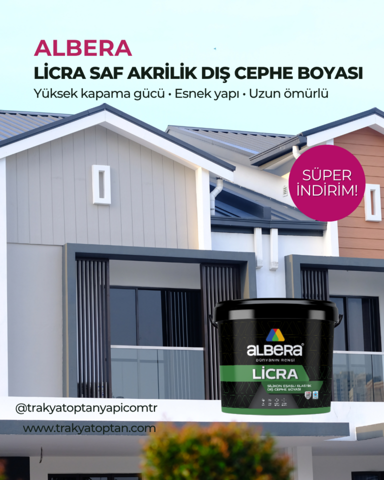 Albera Licra %100 Saf Akrilik Yarımat Parlak Dış Cephe Boyası: Dayanıklılık ve Estetiğin Buluştuğu Nokta