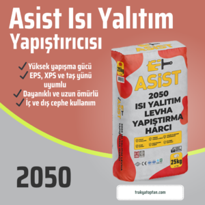 trakyatoptan.com asist ısı yalıtım yapıştırıcısı Asist 2050 Isı Yalıtım Levha Yapıştırma Harcı 25 Kg