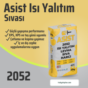 trakyatoptan.com ısı yalıtım sıvası Asist 2052 Isı Yalıtım Levha Sıva Harcı 25 Kg
