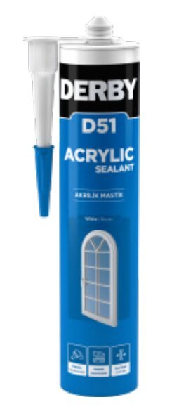 Derby D51 Genel Amaçlı Silikonize Mastik Beyaz - 500g