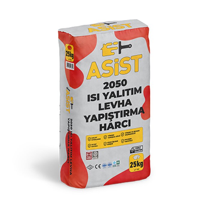 2904202669f2749deee0d.jpeg Asist 2050 Isı Yalıtım Levha Yapıştırma Harcı 25 Kg